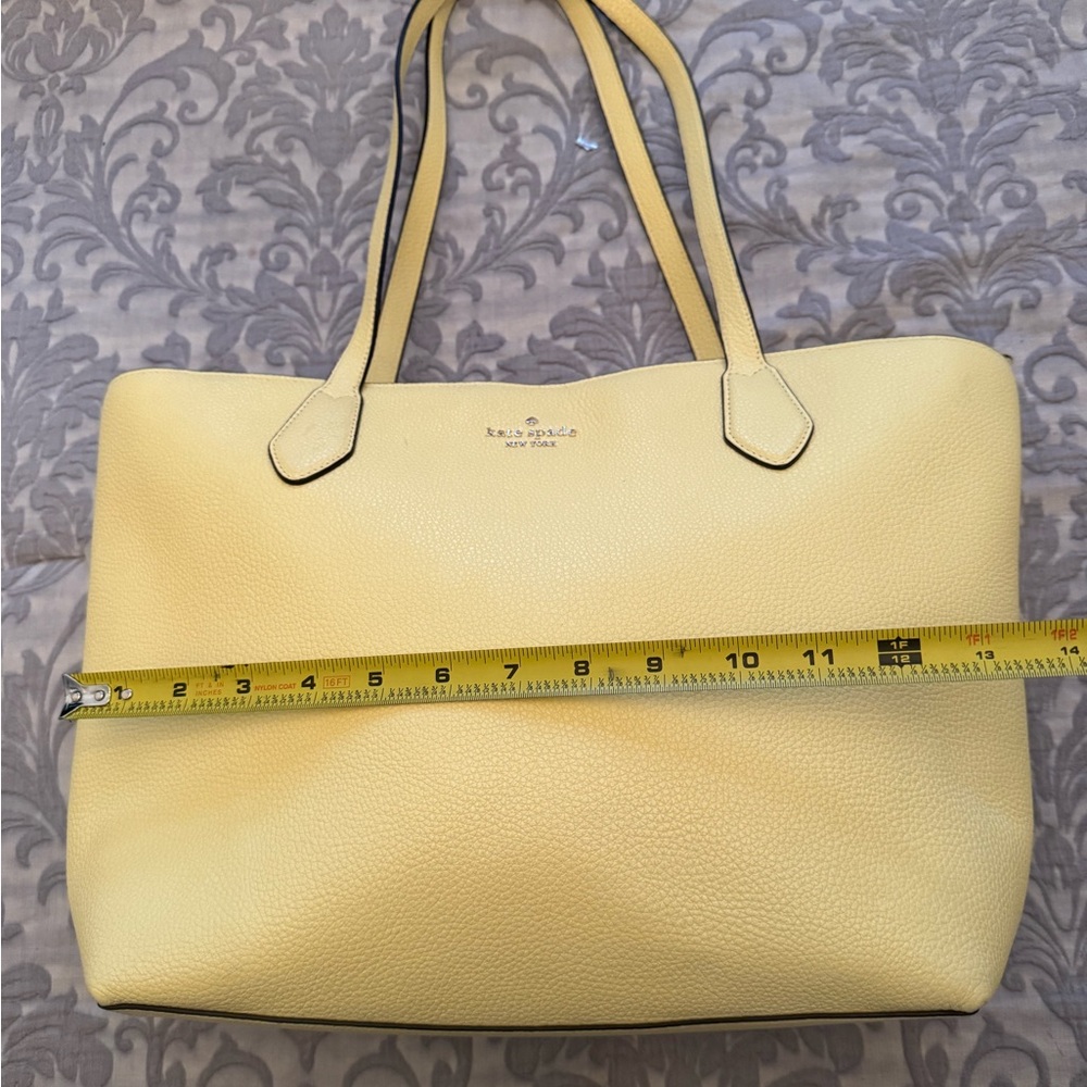 kate spade Yellow Pebbled Leather Tote with Matching Wristlet - Picture 3 of 8